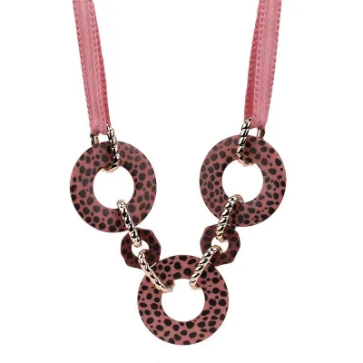 Elegant Women Vintage Style Trendy Leopard Print Acrylic Chain Necklace