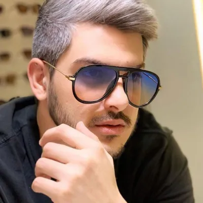 Retro Frame Design Anti-UV Pilot Sunglasses