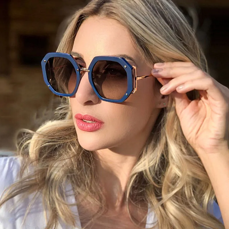 Women Fashion Polygon Frame Sunglasses