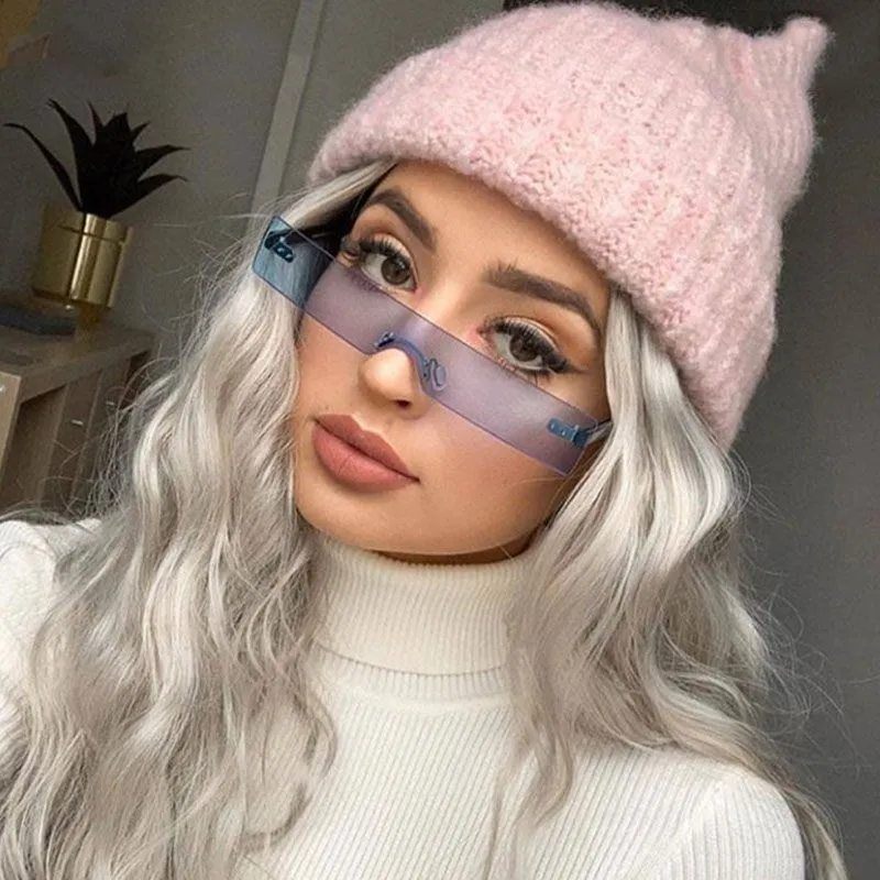 Trendy One-piece Square Frameless Sunglasses