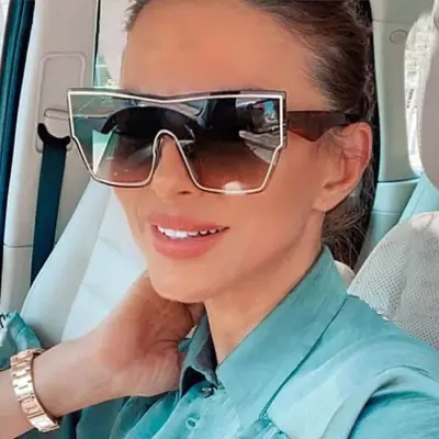 Fashion Rimless One-piece Design Sunglasses