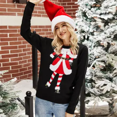 S-XL Women Christmas Fashion Embroidery Knitwear