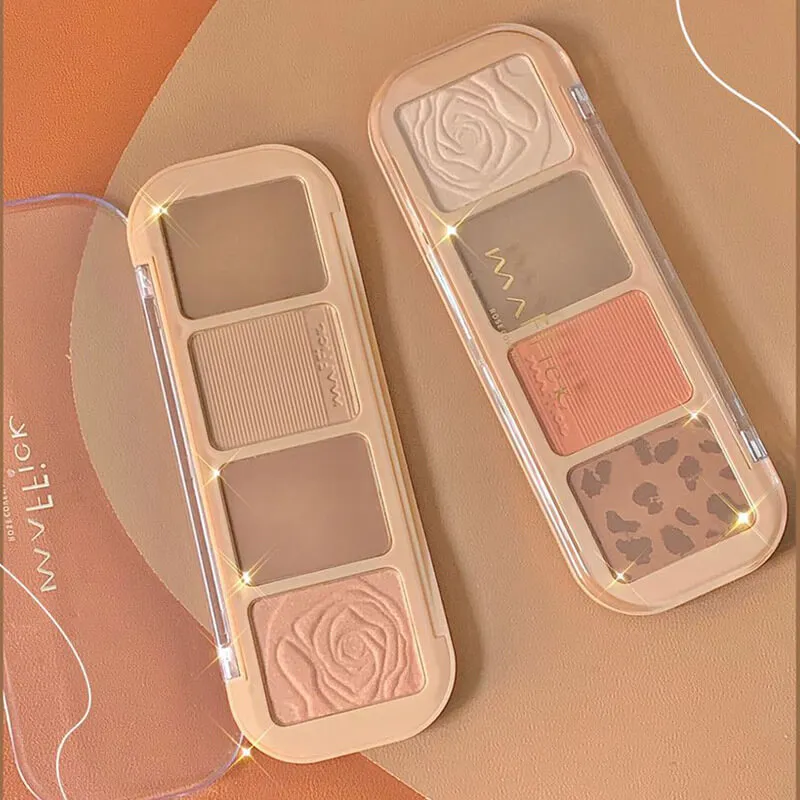 4 Colors Women Highlight Blush And Pink Makeup Highlighter