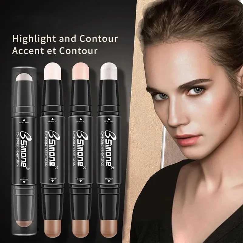 3 Colors Long Lasting Double Head Highlighter Concealer Pen