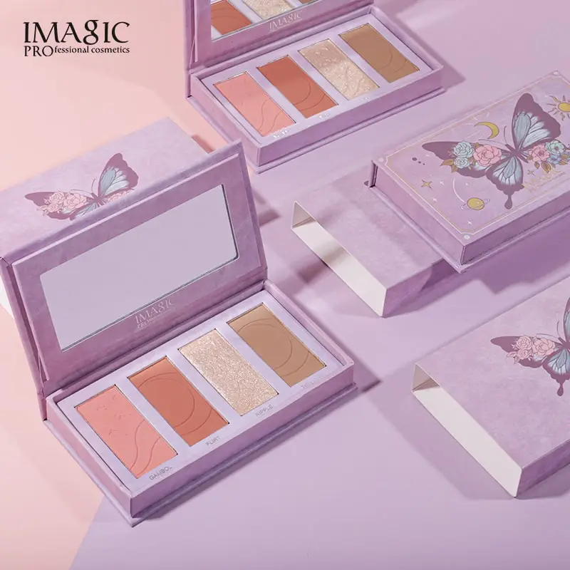 4 Colors 2 In1 Women Fashion Matte Blush And Highlighter Palette