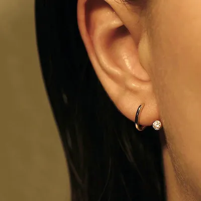 Fashion Women Zircon Decor Geometric Shape Earrings