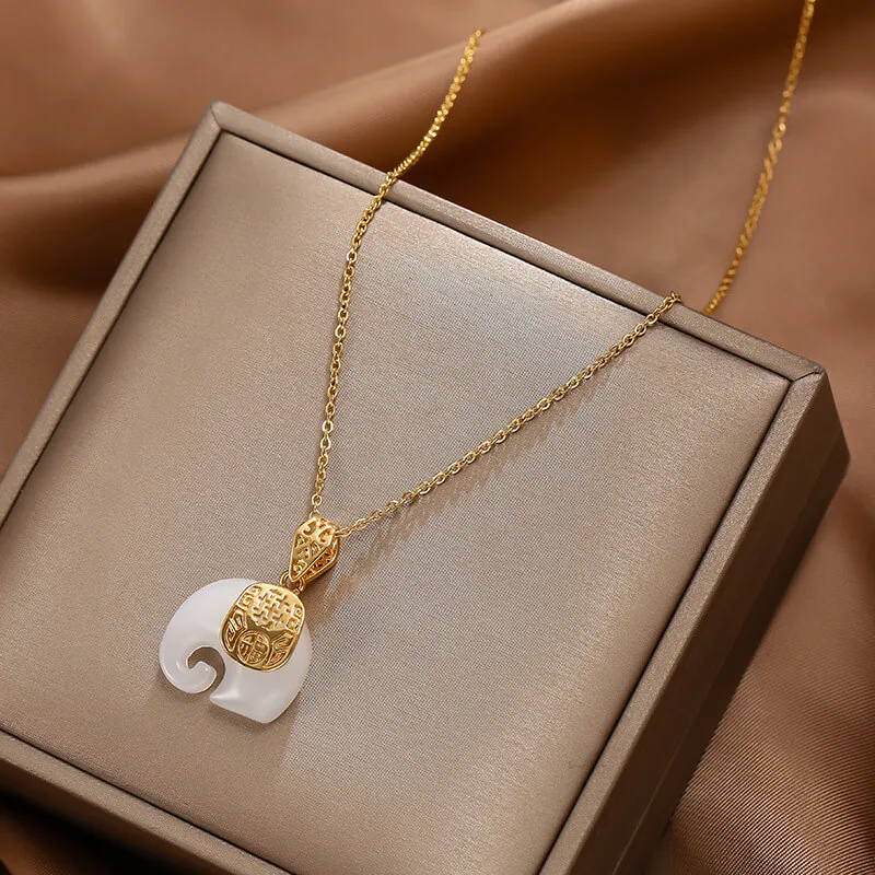 Unique Calf Elephant Pendant Necklace