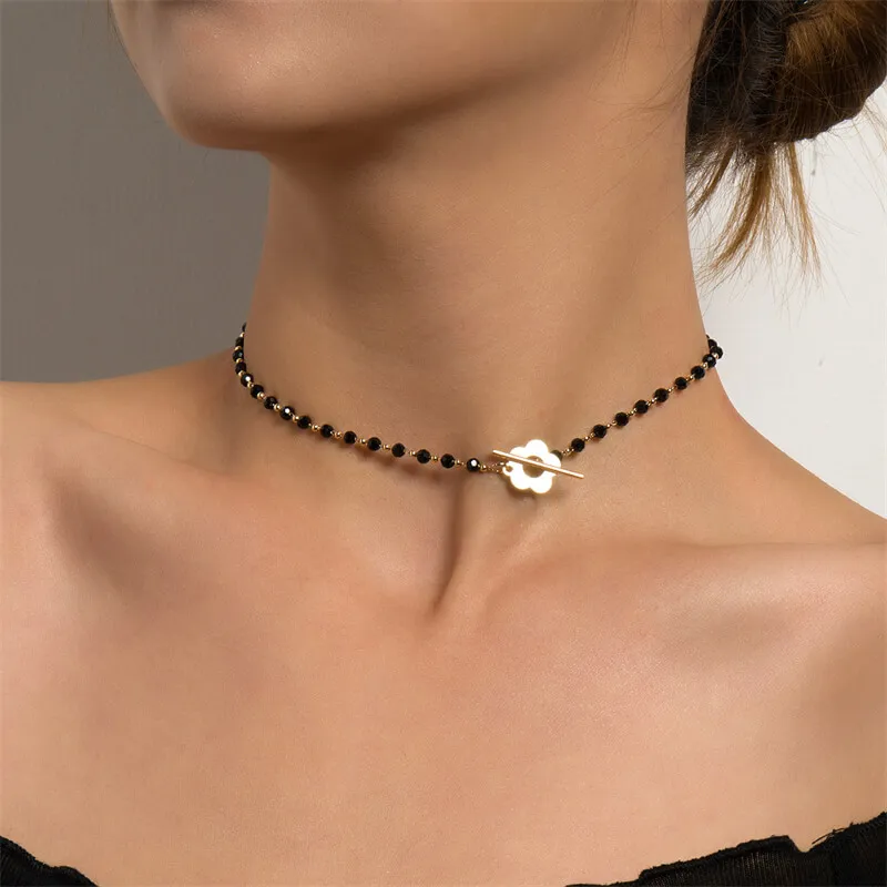 Women Fashion Flower Shape Decorate Choker