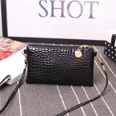 Women Basic Zipper Design Stone Pattern Solid Color Crossbody Bag