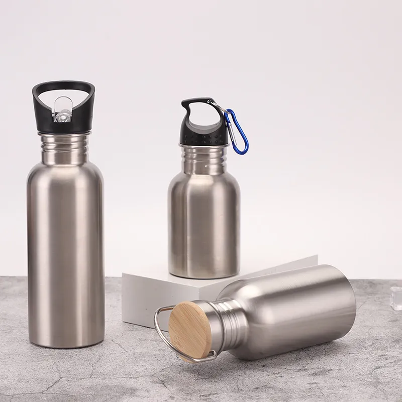 304 Single-Layer Stainless Steel Sports Water Bottle