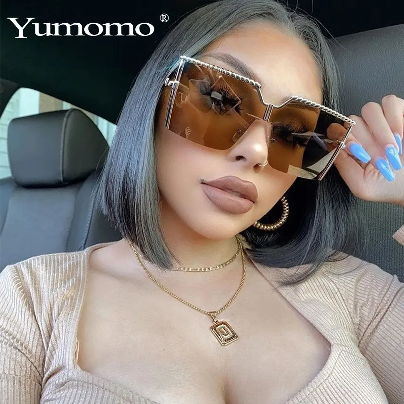 Unisex Fashion Personality Square Metal Frame Sunglasses