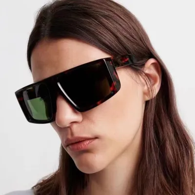 Unisex Chic Square Large Frame Jelly Color Sunglasses