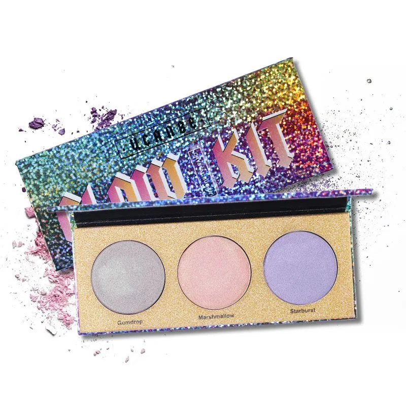 Women High Quality 3 Colors Eye Shadow And Highlighter Palette
