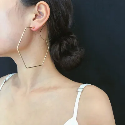 Modern Irregular Geometric Shape Metal Earrings