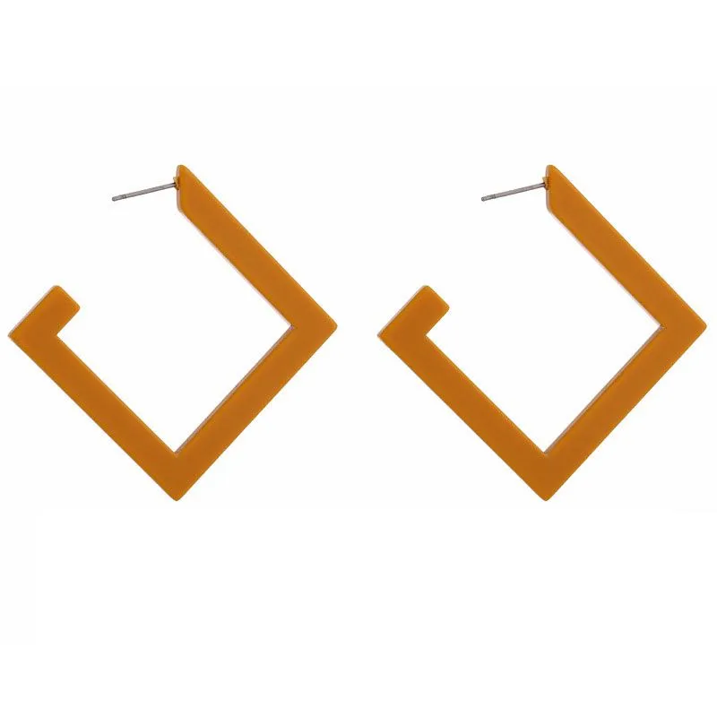 Geometric Rhombus Acrylic Hoop Earrings