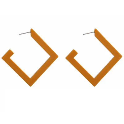 Geometric Rhombus Acrylic Hoop Earrings