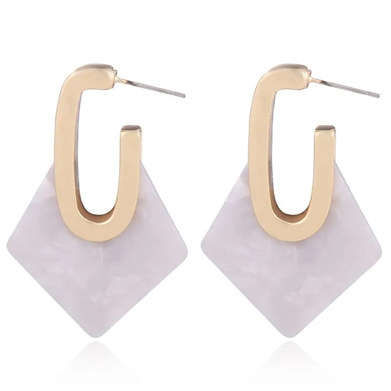 Geometric Design Multicolor Hoop Earring