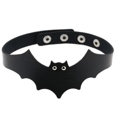 Wholesale Halloween Cosplay Party Bat Shaped Women PU Choker