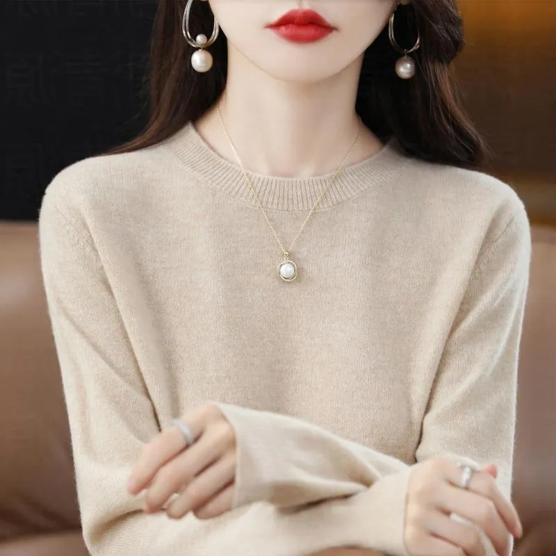 Sweater Women'S Autumn And Winter Round Neck Long Sleeve Pullover Knitted Sweater Women'S Women'S Sweater Base Shirt Women'S Top Korean