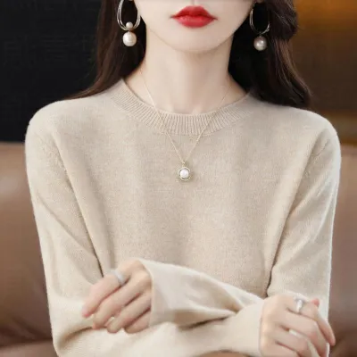 Sweater Women'S Autumn And Winter Round Neck Long Sleeve Pullover Knitted Sweater Women'S Women'S Sweater Base Shirt Women'S Top Korean