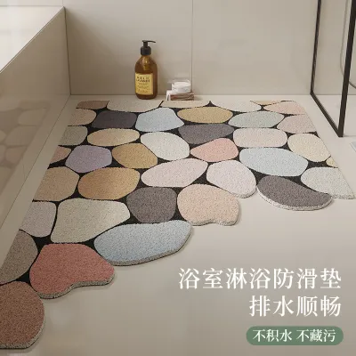 Shower Silk Loop Floor Mat Bathroom Bath Non-Slip Anti-Drop Foot Mat Toilet Toilet Waterproof Dirty-Resistant Mat Can Be Cut