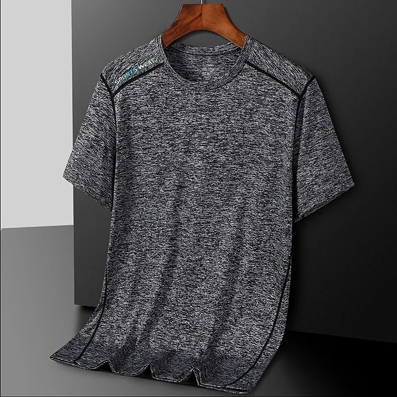 Free Shipping Cationic Quick-Drying T-Shirt Men'S Summer Thin Ice Silk Short-Sleeved T-Shirt Outdoor Plus Size Sports Fitness Top