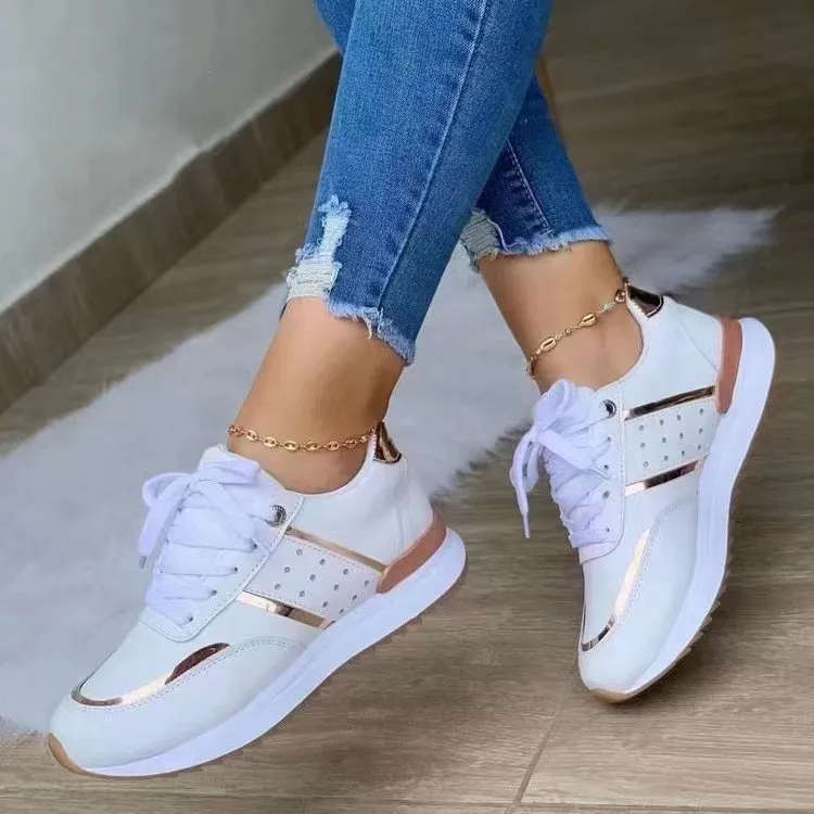 Women Fashion Casual Plus Size Colorblock Thick-Soled Sneakers