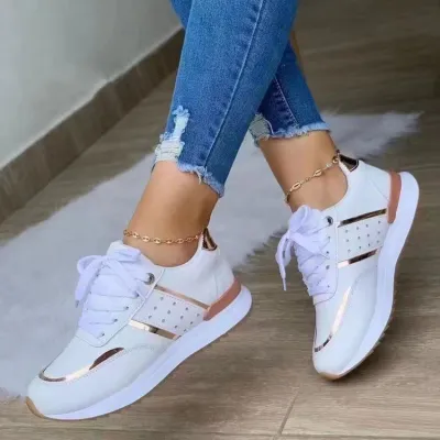 Women Fashion Casual Plus Size Colorblock Thick-Soled Sneakers