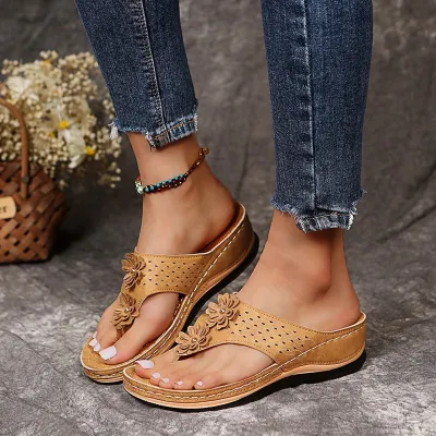 Women Fashion Casual Plus Size Flower Flip-Flop
