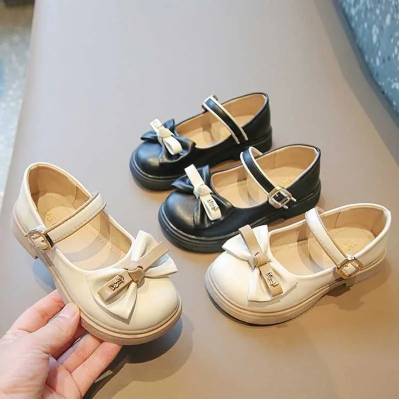 Kids Girls Fashion Casual Cute Bow Chic Flat Velcro PU Sandals