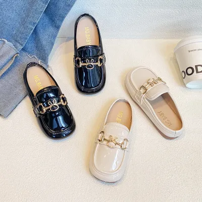 Kids Girls Fashion Casual Cute Rabbit Pattern Flat Sling Back PU Slippers