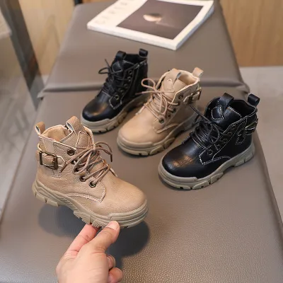 Kids Unisex Casual Sports Basic Lace-Up High Top Combat Boots