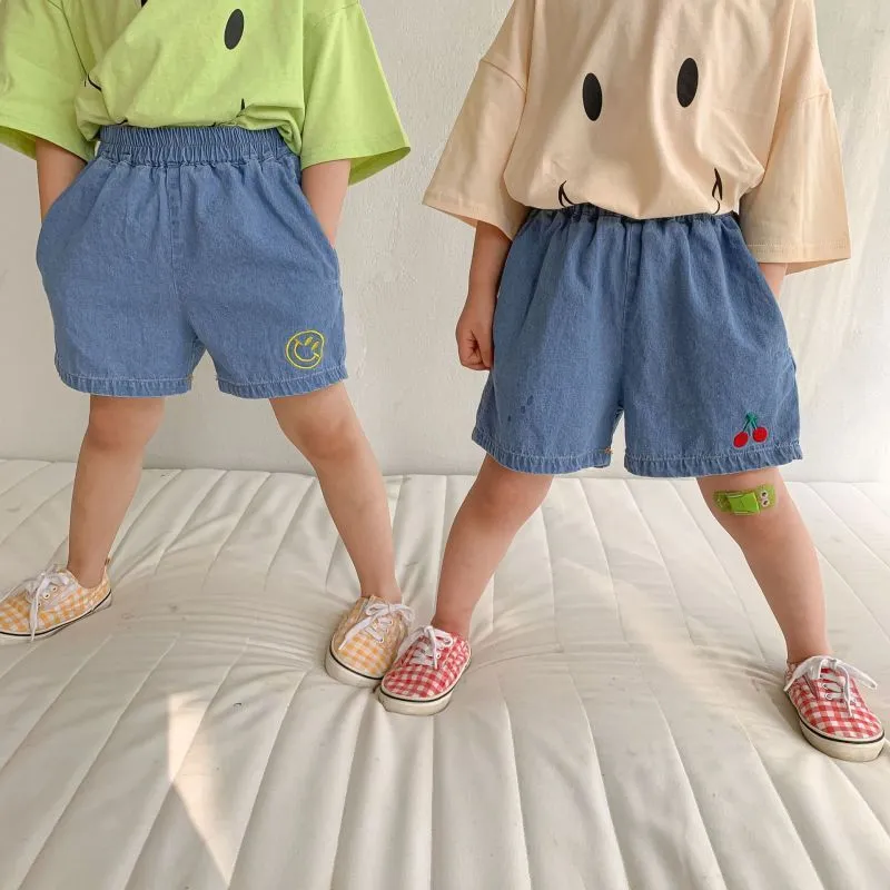 Kids Summer Denim Shorts Kids Toddler Girls Fashion Thin Embroidered Loose Denim Shorts