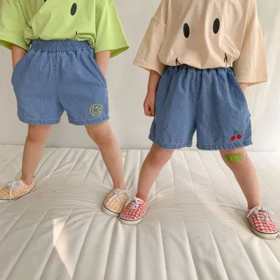 Kids Summer Denim Shorts Kids Toddler Girls Fashion Thin Embroidered Loose Denim Shorts