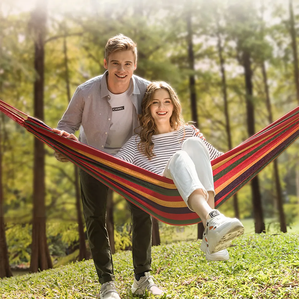 190*100cm Rainbow Color Canvas Hanging Hammock