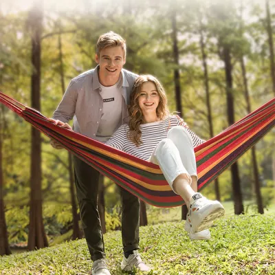 190*100cm Rainbow Color Canvas Hanging Hammock