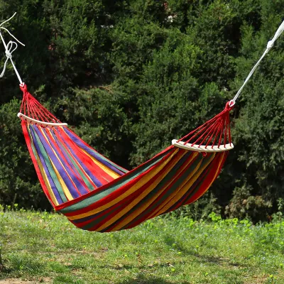 190*100CM Wooden Stick Outdoor Portable Hammock