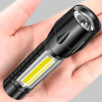 USB Rechargeable Telescopic Focusing Work Light Flashlight