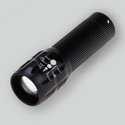 Three-speed LED Telescopic Focal Length Aluminum Alloy Mini Flashlight