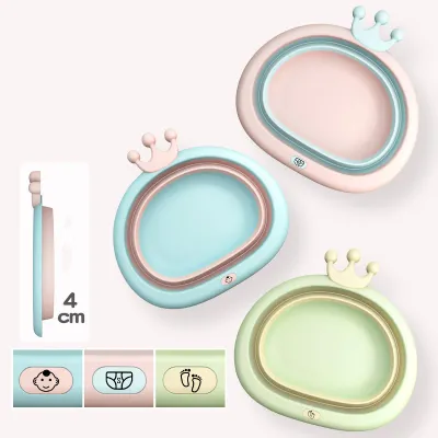 Children Crown Portable Silicone Folding Basin