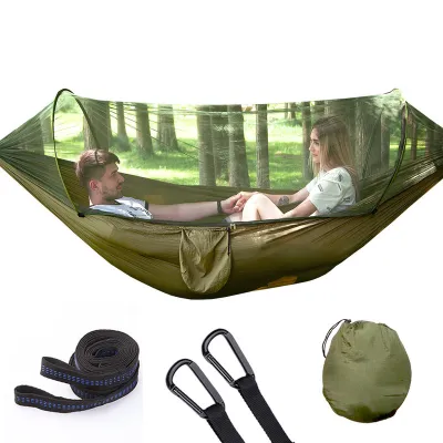 260*140cm Portable Outdoor Double Hammock With Mosquito Net