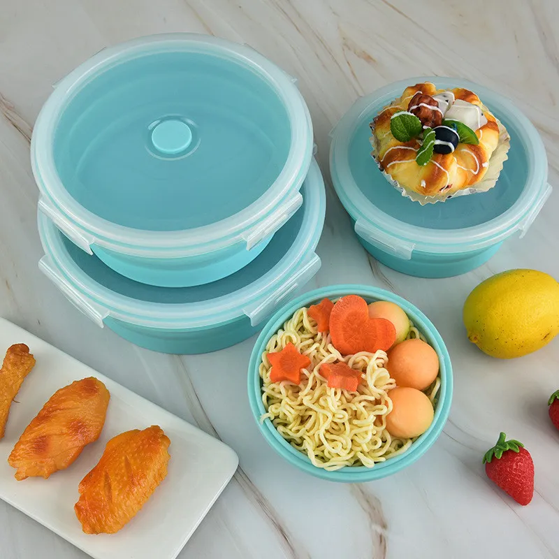 350ml Round Folding Silicone Lunch Box