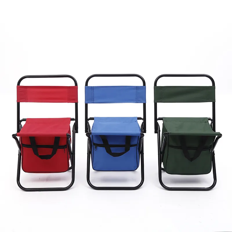 Outdoor Portable Solid Color Storage Bag Folding Chair