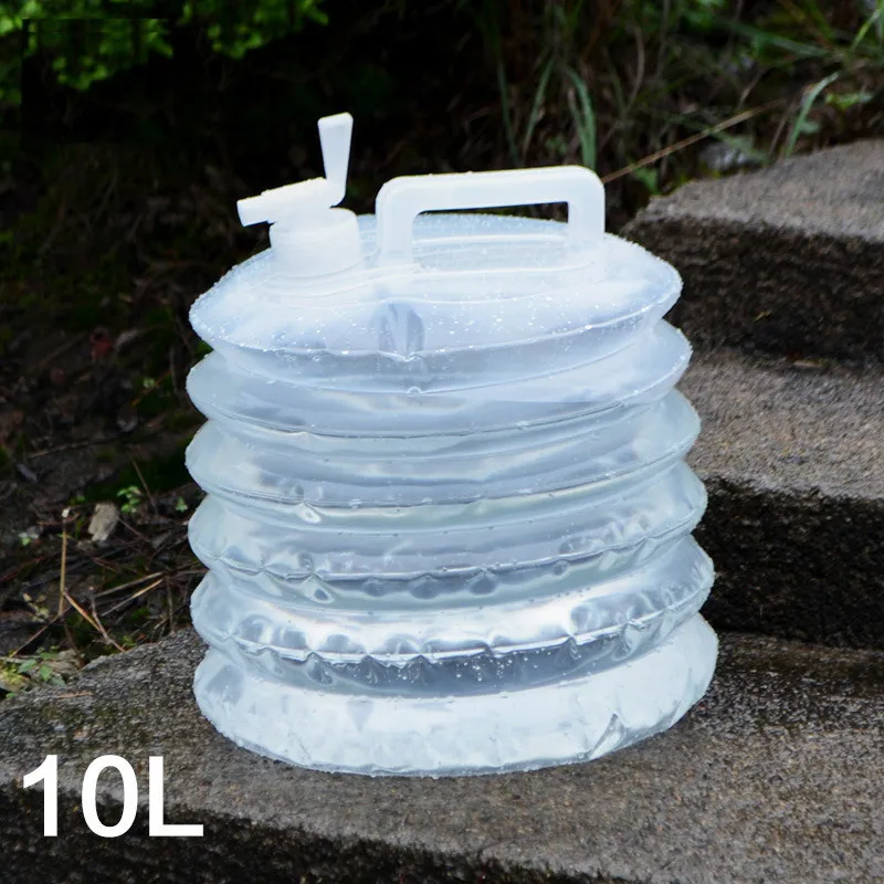 10L Outdoor Plastic Foldable With Faucet Water Bag