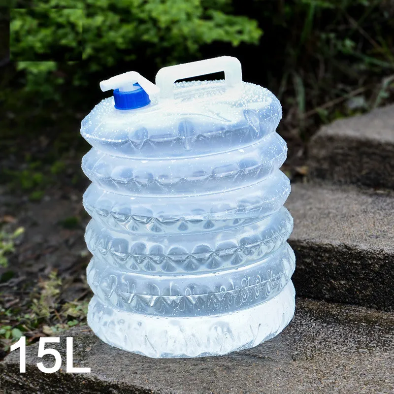15L Outdoor Car Plastic Folding Water Bag With Faucet