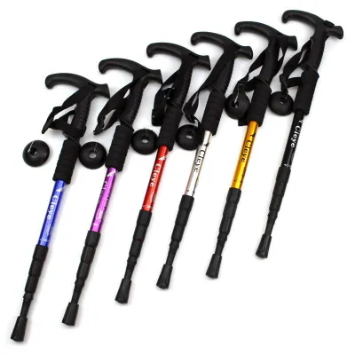 Aluminum T-handle Trekking Pole Outdoor Hiking Supplies