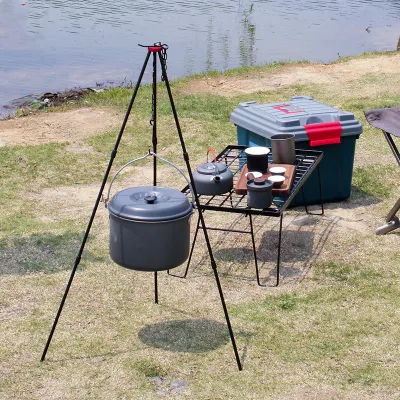 Camping Portable Cookware Marching Pot Campfire Tripod