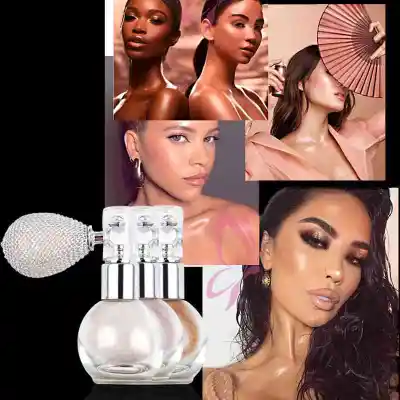 Portable 4 Colors Loose Powder Face EyeShadow High Light Spray Shiny Glitter Highlighter Powder Glitter