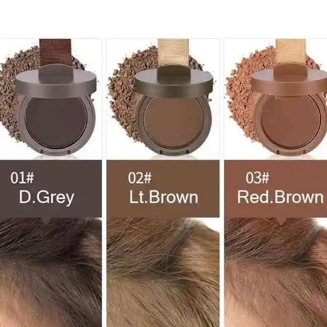 Waterproof Hair Shadow Powder Edge Control 3 Colors Hair Line Powder With Puff Makeup Hair Concealer