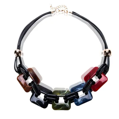 Fashion Retro Leather Cord Statement Necklace